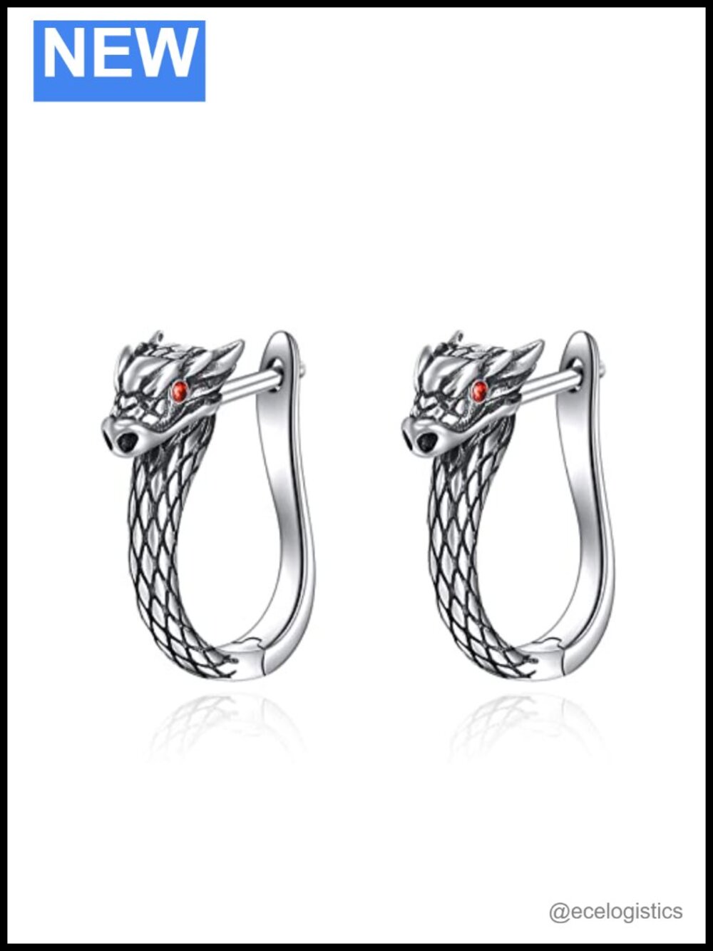 Sterling Silver Dragon Huggie Hoop Earrings Animal Jewelry Gifts